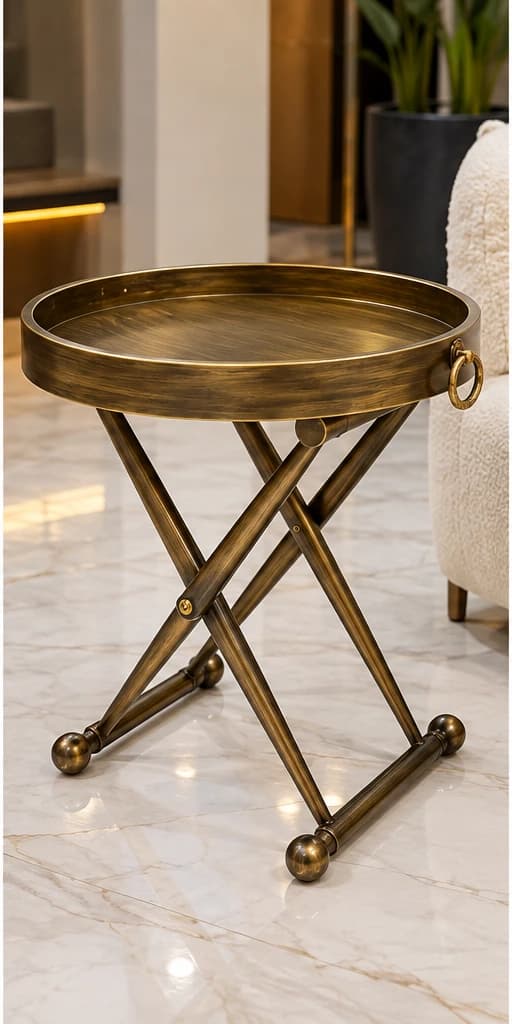 Antique Brass Butler Tray Table